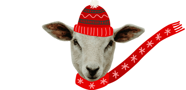 Oveja navideña con gorro